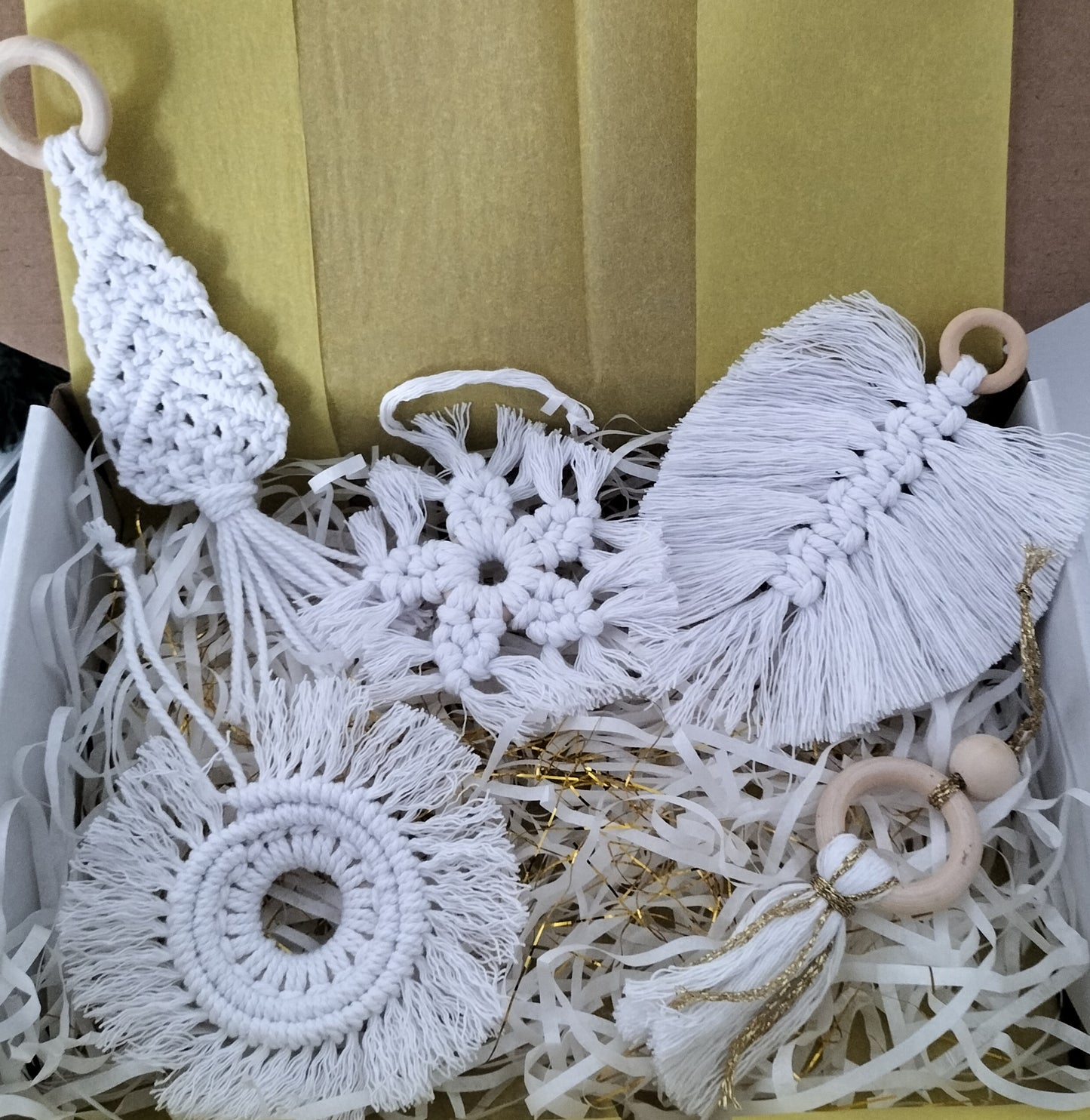 Lot de 5 suspensions blanche pour sapin
