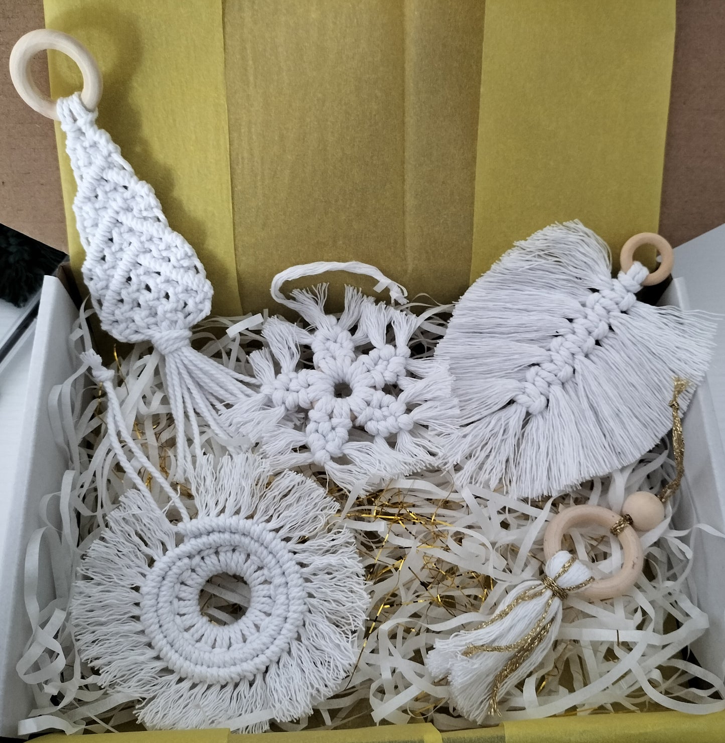 Lot de 5 suspensions blanche pour sapin