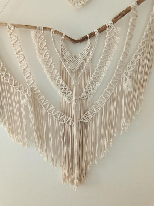 Grand macramé mural