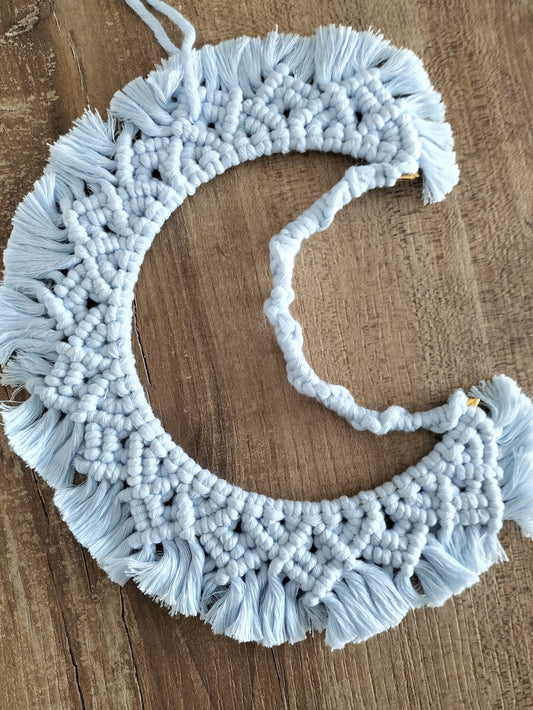 Macramé Lune bleu