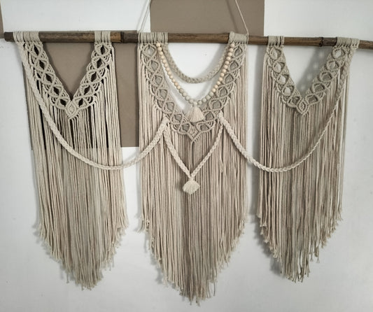 Macramé tête de lit bambou