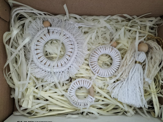 Lot de 3 suspensions de Noël en macramé
