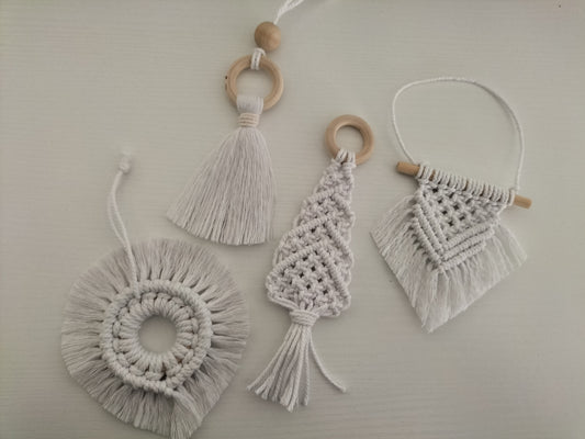 Lot de 4 suspensions en macramé