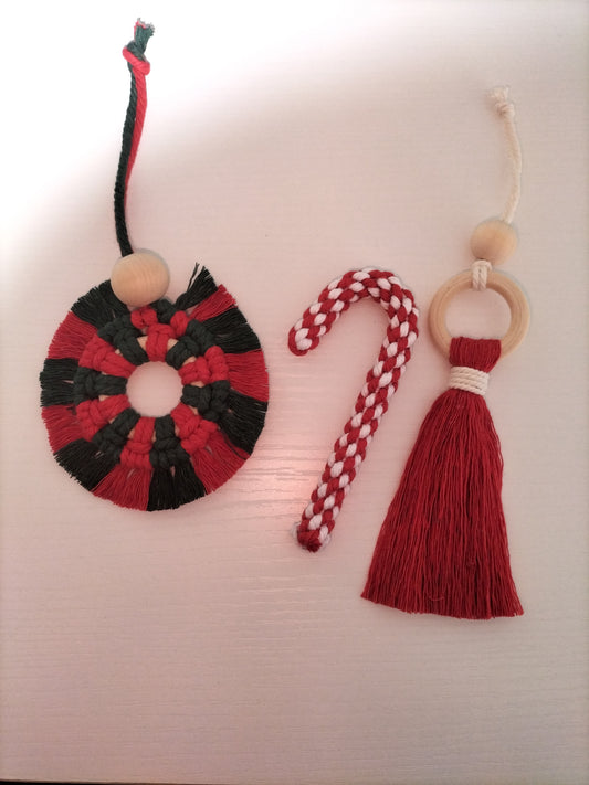 Lot de 3 suspensions en macramé