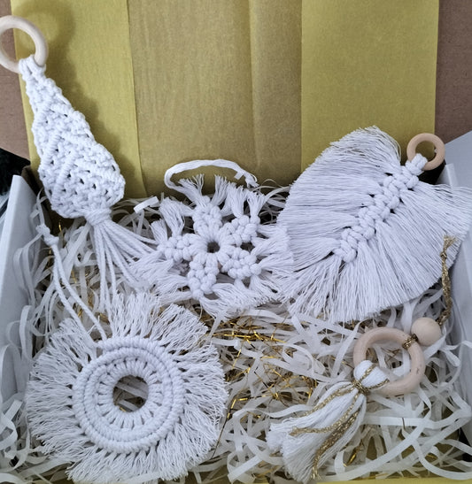 Lot de 5 suspensions blanche pour sapin
